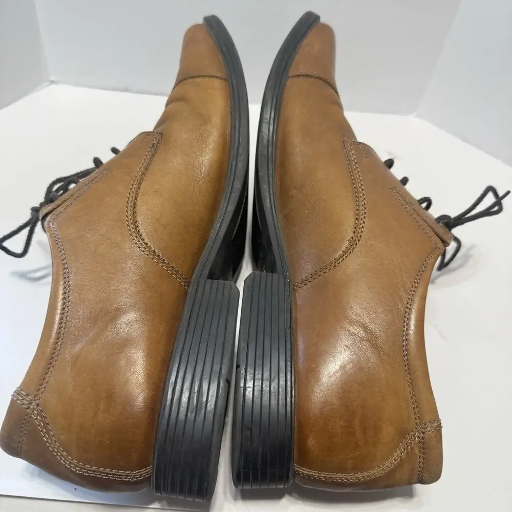 Clarks Collection Dress Shoes Mens Leather Oxford sz 12 Tilden‎ Cap Toe Lace Up